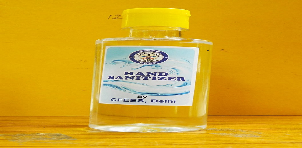 Hand Sanitizer developed by CFEES, DRDO