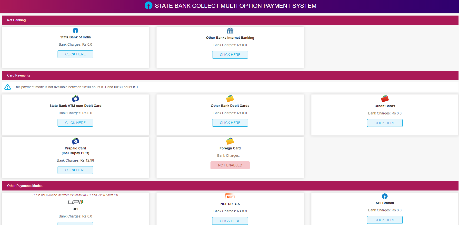 Pay options
