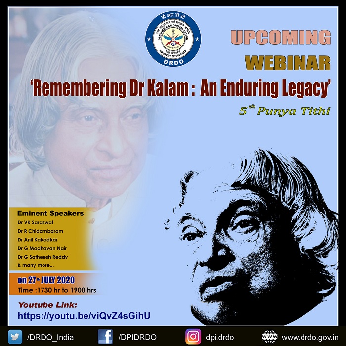 Upcoming Webinar-  Remembering Dr Kalam : An Enduring Legacy