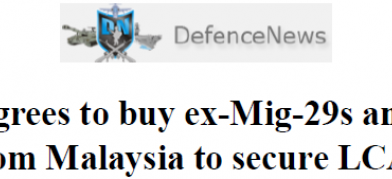 India agrees to buy ex-Mig-29s and Palm Oil from Malaysia to secure LCA deal