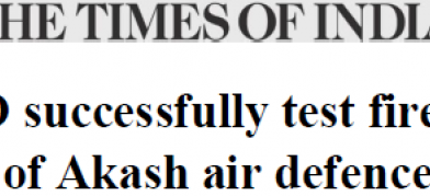 DRDO successfully test fires new version of Akash air defence missile