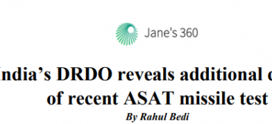 भारत के डीआरडीओ ने हाल ही में एंटी-सैटेलाइट मिसाइल परीक्षण के अतिरिक्त विवरण का खुलासा किया