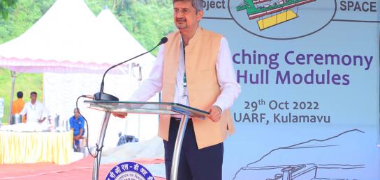 Launching Ceremony of Hull Modules at UARF, NPOL by Chairman DRDO