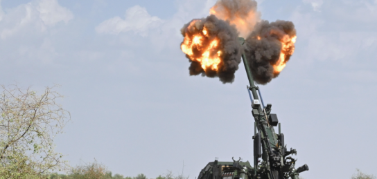 Firing Trials of Mounted Gun System at Pokhran Field Firing Ranges 