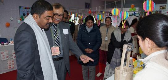 Dr G Satheesh Reddy, Secretary DD R&D & Chairman DRDO taking keen interest in the products prepared and displayed by ITM School