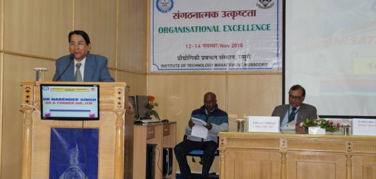 Dr Narender Singh, former Director ITM delivering the keynote address during valedictory function
