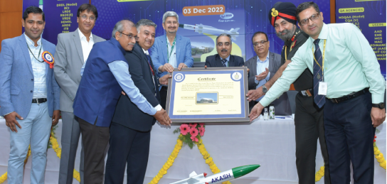 DRDO HANDS OVER AHSP OF AKASH WEAPON SYSTEM (IA) TO MISSILE SYSTEMS QUALITY ASSURANCE AGENCY