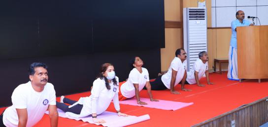 International Yoga Day at NPOL yoga demo by NPOL employees